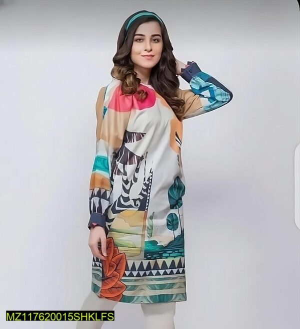 multicolor swiss lawn printed shirt for women
