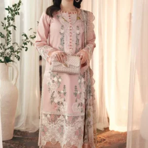 elegant pink chikankari embroidered kurta set with dupatta