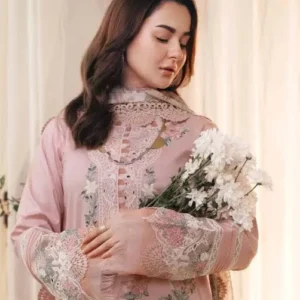elegant pink chikankari embroidered kurta set with dupatta