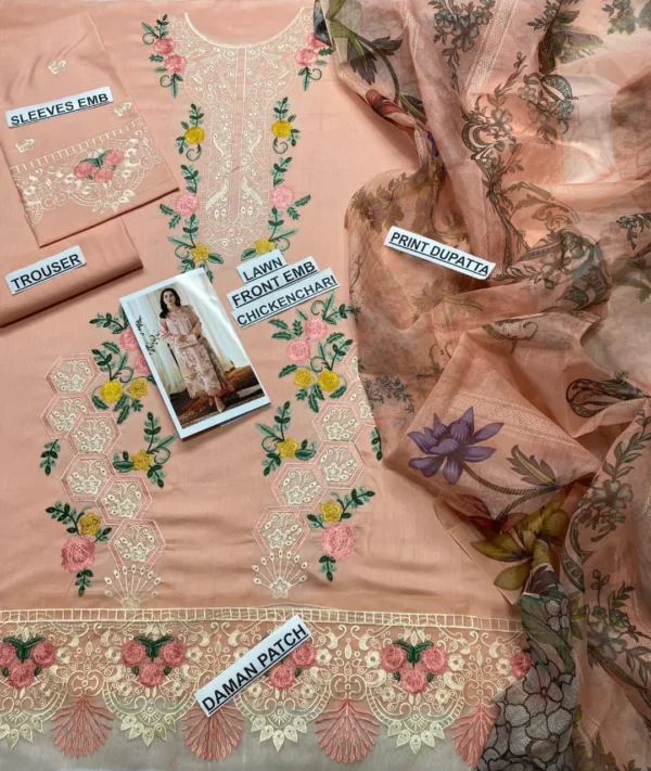 elegant pink chikankari embroidered kurta set with dupatta