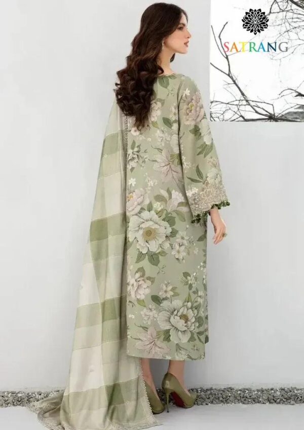 elegant floral printed anarkali suit green 3 piece set
