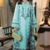 elegant light blue embroidered kurta set 3 piece suit for women