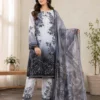 elegant black printed lawn 3 piece suit for women