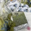 elegant floral green kurta set 3 piece suit for women