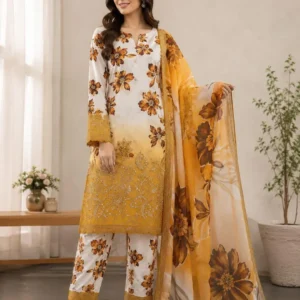 yellow-floral-printed-kurta-set-3pc