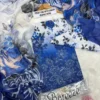 elegant blue printed lawn 3 piece suit for women